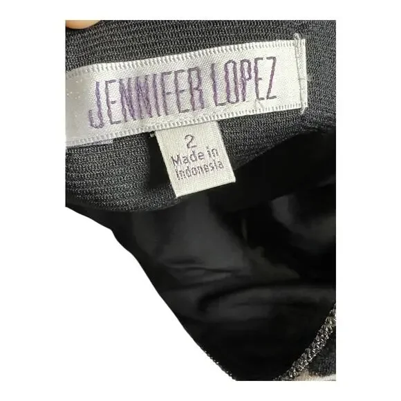 NWT Jennifer Lopez Parisian Chic Leopard Sheath Dress Black/White Women 2 Formal - Picture 8 of 8